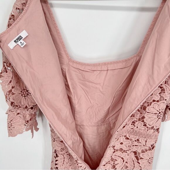 NWOT BB Dakota Did It My Way‎ Puff Sleeve Lace Midi Dress Sz 4 - Picture 8 of 12